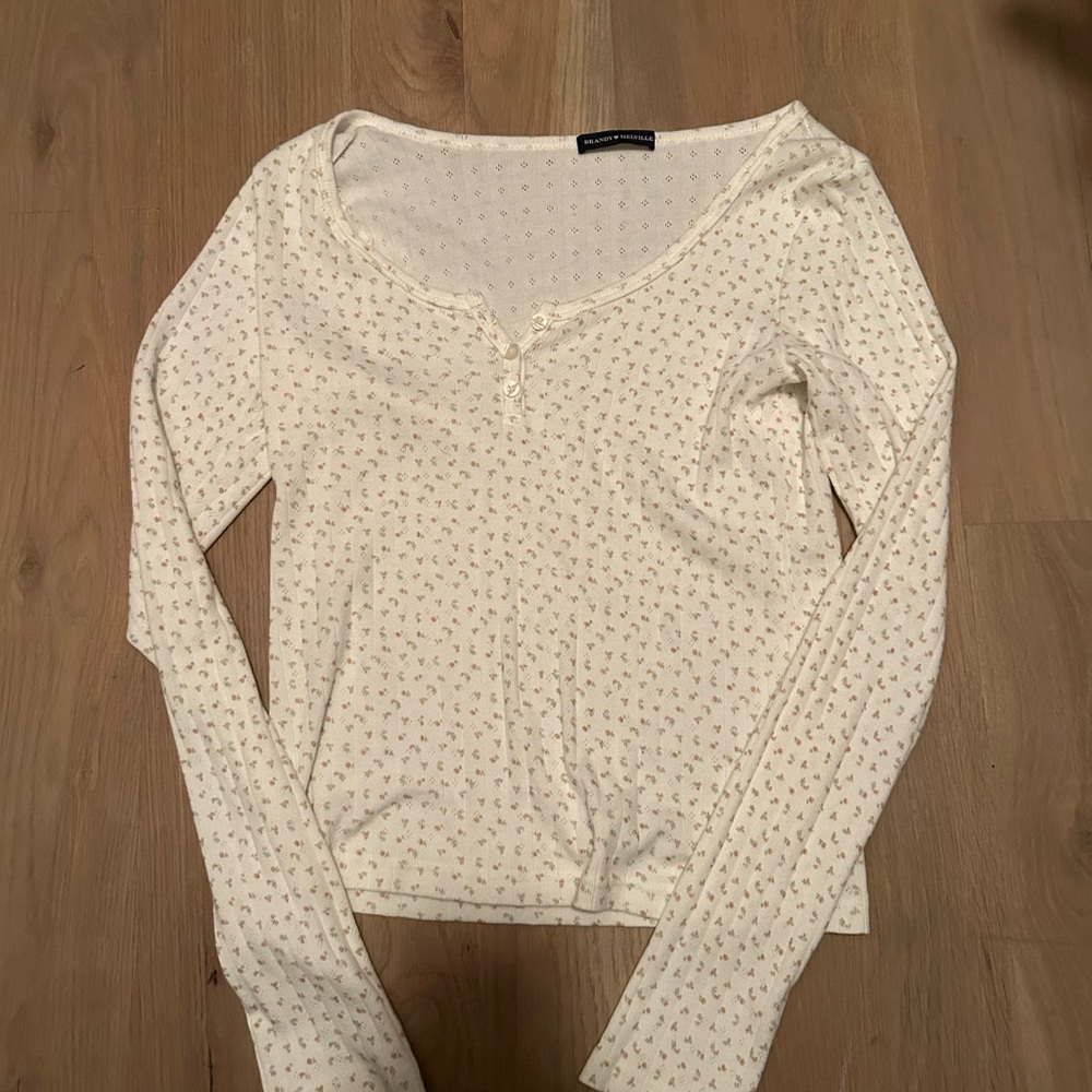 white floral long sleeve top